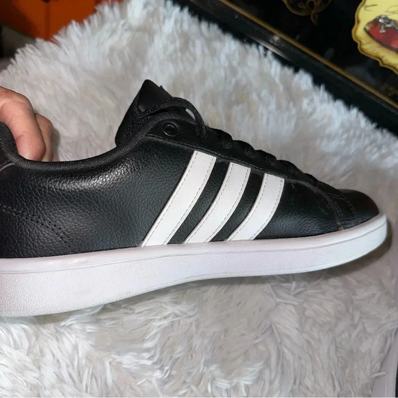 Adidas Neo Cloudfoam Core Black and white stripes Men's size 9.5 New Condition - Picture 4 of 9